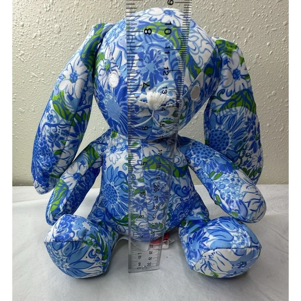 Lilly Pulitzer Frenchie Blue Suns Out Bunny Rabbit Plush Stuffed Animal Cotton
